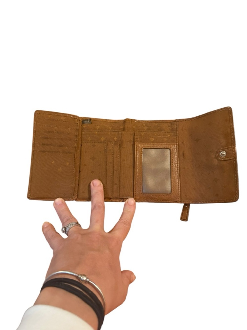 Fossil Brown Leather Trifold Wallet with Keyhole Plaque - Picture 6 of 8